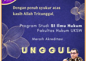 Dekan FH UKSW, Prof. Umbu Rauta SH, M.Hum saat konferensi pers prodi S1Hukum FH UKSW raih akreditasi unggul, Selasa (26/9).