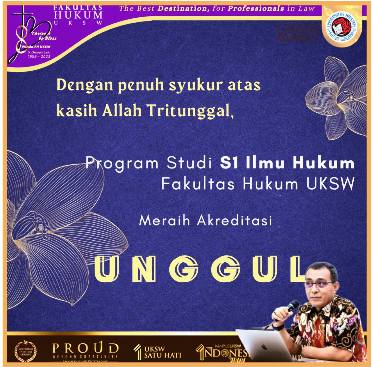 Membanggakan, Prodi S1 Ilmu Hukum FH UKSW Raih Akreditasi Unggul ...