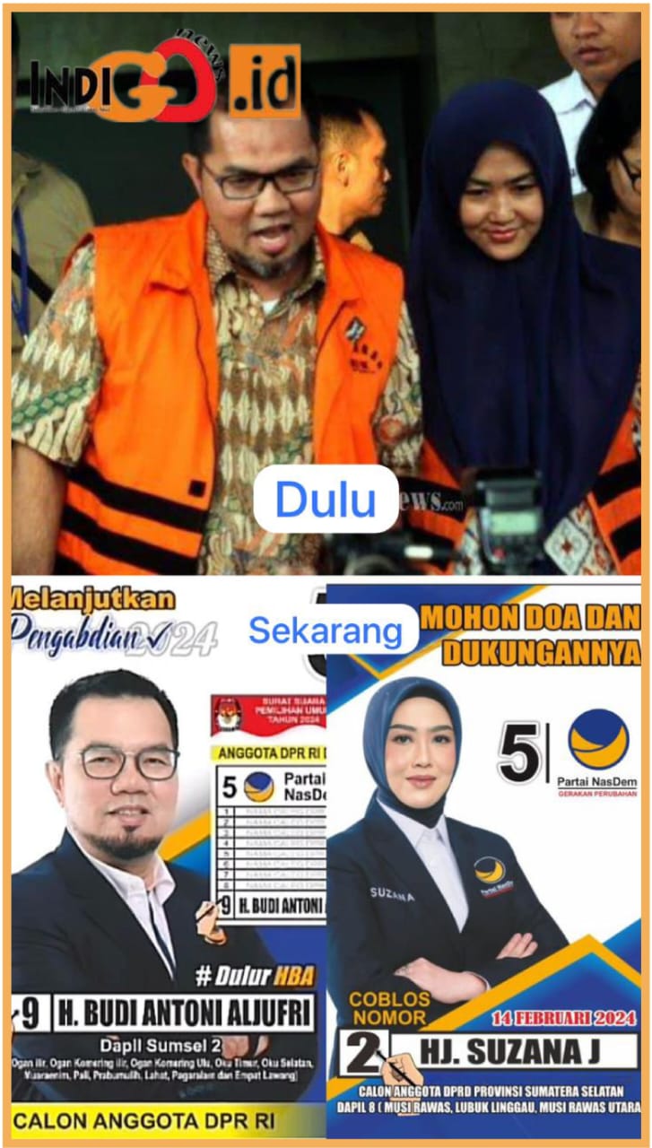 Mantan Napi korupsi Budi Antoni Aljufri dan Suzana Budi Antoni, Minggu (1/10).