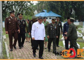 Kabag SMD Polresta Deliserdang, AKP. Slamet Riyadi SH, MH saat ikuti ziarah nasional, Rabu (4/10).