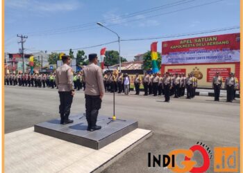 Lepas sambut Kapolresta Deliserdang, Selasa (3/10).