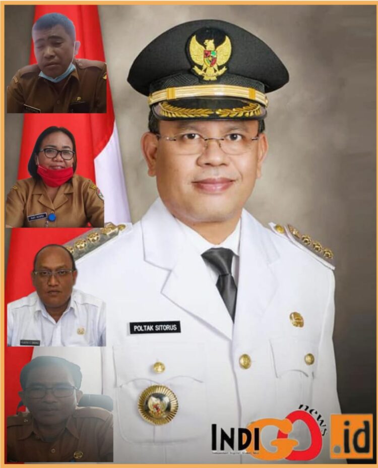 Bupati Toba, Poltak Sitorus bersama Sekda Augus Sitorus dan Kadis Pariwisata, Kadis DLH dan Kadis Kominfo Toba, Jumat (6/10).