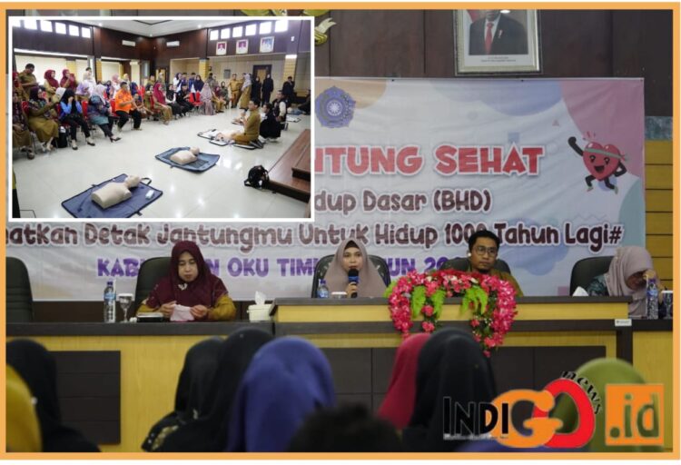 Dinas Kesehatan OKU Timur bersama Yayasan Jantung Indonesia Cabang OKU Timur dan Tim Penggerak PKK Kabupaten OKU Timur gelar soaialisasi, Senin (9/10).