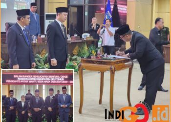 Pelantikan PAW anggota DPRD OKU Timur, Senin (9/10).