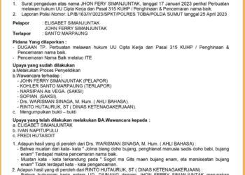 Surat keterangan gelar perkara khusus di Polda Sumut, Selasa (10/10).