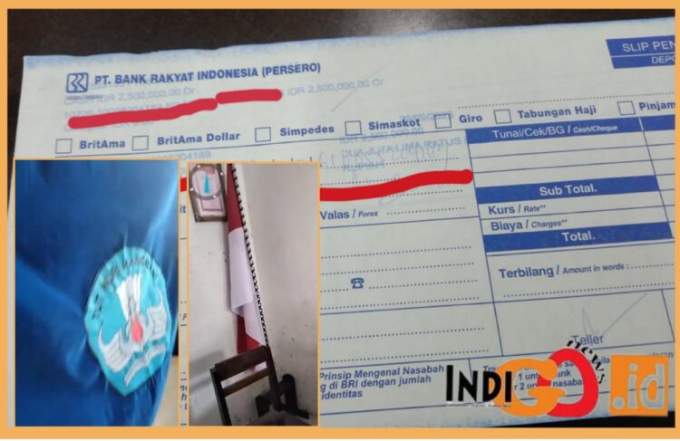 Struk setoran dan pataka serta bendera yang dibelanjakan dari dana BOS, Jumat (13/10).