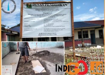 Proyek, CV. Athalia Sinergi yang mengerjakan proyek si SDN 091370 Saribudolok, Minggu (15/10).