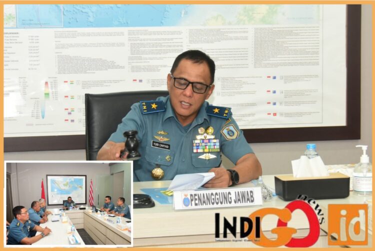 Inspektur Pusat Hidro - Oseanografi TNI Angkatan Laut (Irpushidrosal), Laksamana Pertama TNI Yudi Cahyadi saat membuka taklimat awal audit kinerja satuan kerja (satker) jajaran Pushidrosal, Senin (16/10).