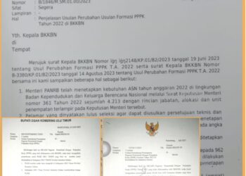Surat Kementerian, Gubernur Sumsel dan Bupati OKU Timur yang tidak di indahkan BKKBN Pusat penpatan PPPK, Senin(16/10).