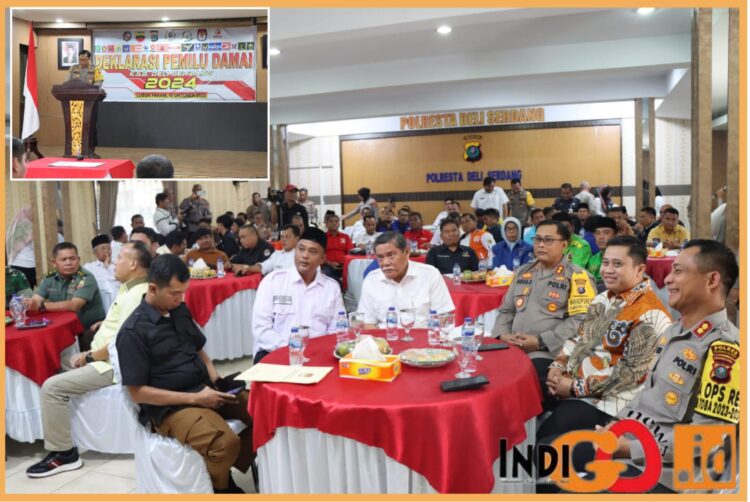 Wakapolresta Deliserdang saat pimpin deklarasi Pemilu damai bersama Forkopimda, Rabu (18/10).