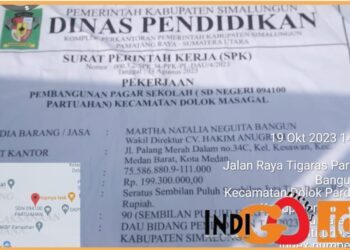 Proyek milik Sahman Saragih yang menggunakan nama isteri, Jumat (27/10).