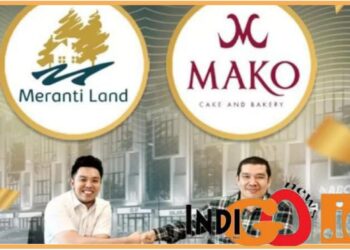 Komisaris Meranti Grup, Kevin Phan bersama perwakilan Mako Chake and Bakerey saat tanda tangani MoU, Sabtu (14/10).