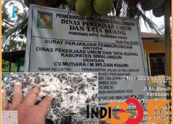 Kondisi hasil proyek CV. Mutiara yang tidak sesuai standart, Kamis (2/11).