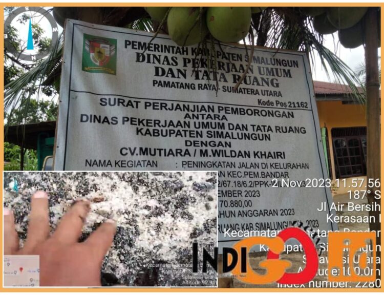 Kondisi hasil proyek CV. Mutiara yang tidak sesuai standart, Kamis (2/11).