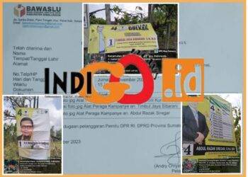 Bukti laporan dan gambar alat peraga ketiga Caleg yang dilaporkan, Jumat (3/11).