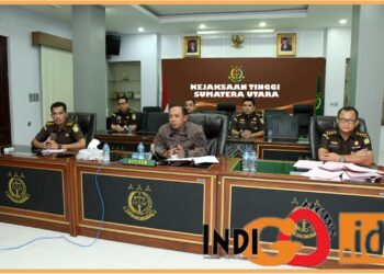 Kejaksaan Tinggi Sumatera Utara saat melakukan penghentian penuntutan 4 perkara dengan pendekatan humanis, Kamis (16/11).