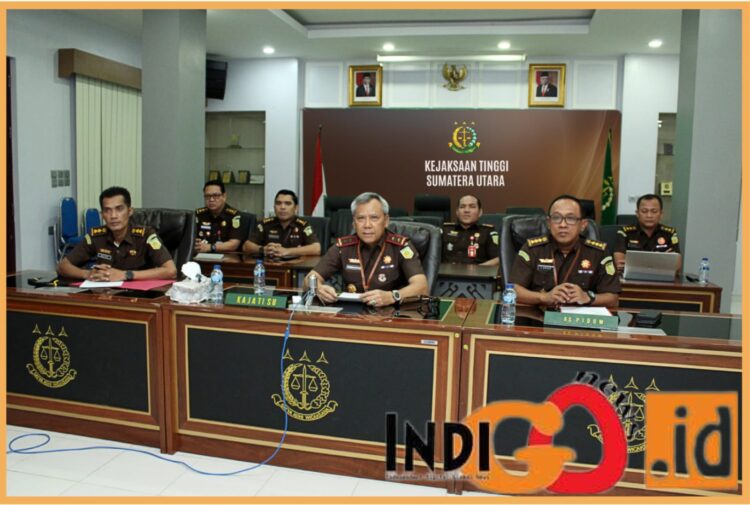 Kejati Sumut saat gelar sidang perkara pencurian kambing dengan pendekatan humanis, Selasa (21/11).