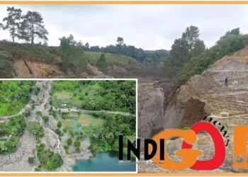 Lahan yang menjadi tempat tanggul jebol di Purba Pasir - Haranggaol Horison, Jumat (22/12).