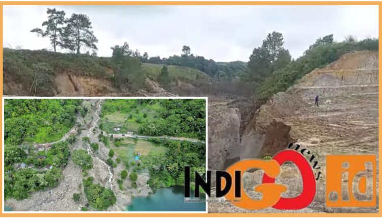 Lahan yang menjadi tempat tanggul jebol di Purba Pasir - Haranggaol Horison, Jumat (22/12).