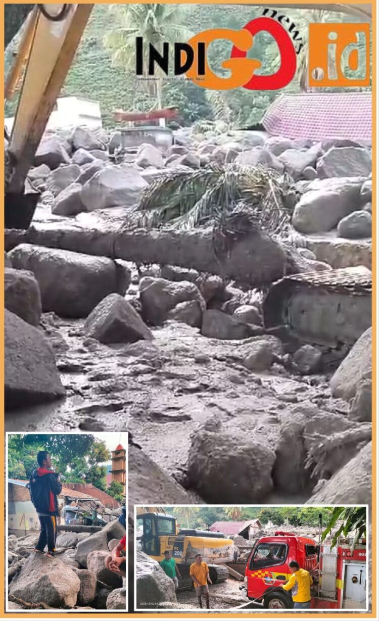 Situasi pencarian korban longsor di Bakti Raja, Sabtu (2/12).