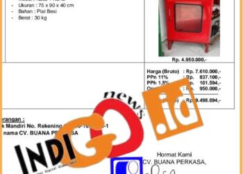 LPj yang diserahkan CV. Buana Perkasa kepada Nagori pengadaan Apar di Simalungun, Rabu (10/1).