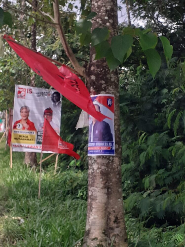 Baliho dan gambar Caleg yang mengotori wajah Taput, Kamis (18/1).