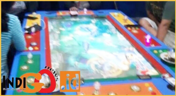 Meja judi gelper tembak ikan milik Alung yanh diduga dipelihara Polres Serdang Bedagai, Rabu (24/1).