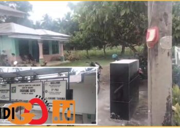 Kantor Pangula Nagori Sugaran Bayu dan dudukan neon box yang belum terpasang sudah lewat tahun anggaran, Senin (29/1).