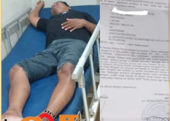 Tomy Nainggolan, wartawan korban penganiayaan dilakukan bigbos narkoba saat dirawat si RS dan STPL, Kamis (8/2).