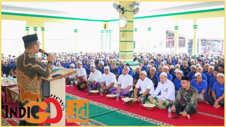 Kepala Lapas Pematangsiantar, M. Pithra Jaya Saragih saat hadiri peringatan Isra Miraj