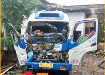 Kondisi Moria yang ringsek saat diamankan di Polres Taput, Kamis (7/3).