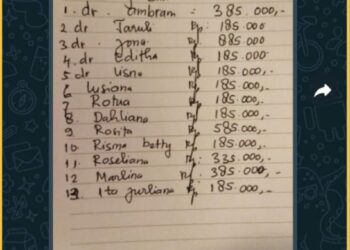 Bukti dipaksakan membayar di grup WA Puskesmas Silau Malaha, Rabu (10/4).