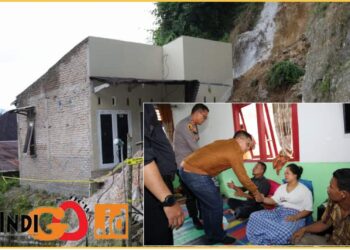 Pj. Bupati Taput saat kunjungi keluarga korban longsor, Jumat (10/5).