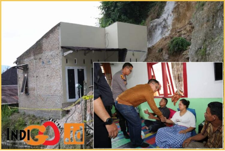 Pj. Bupati Taput saat kunjungi keluarga korban longsor, Jumat (10/5).