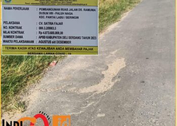 Kondisi proyek yang baru 5 bulan selesai dikerjakan, Rabu (29/5).