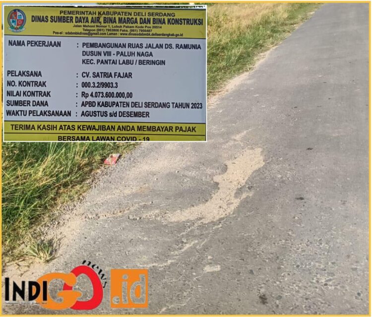 Kondisi proyek yang baru 5 bulan selesai dikerjakan, Rabu (29/5).