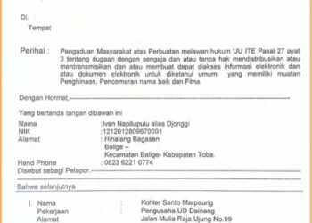 Surat pengaduan dan surat barang bukti fitnah yang dilakukan tersangka KSM dan MS, Sabtu (1/6).