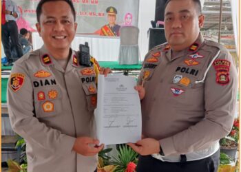 Sertijab Kapolsek Belitang III dari IPTU. Dr. Jhoni Albert SH, M.Si, MH, MM kepda penggantinya IPTU. Dian Idaman Saputra SH, SIP, M.Si, MH, Selasa (4/6).