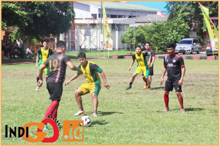 Final pertandingan sepak bola minj soccer Polresta Deliserdang, Sabtu (22/6).