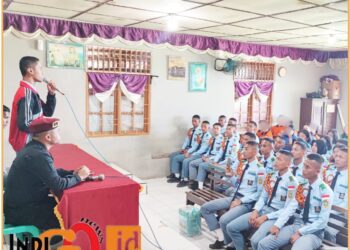 Kepala Rutan Tarutung, Ismet Sitorus kepada anggota Paskibra yang hadir.