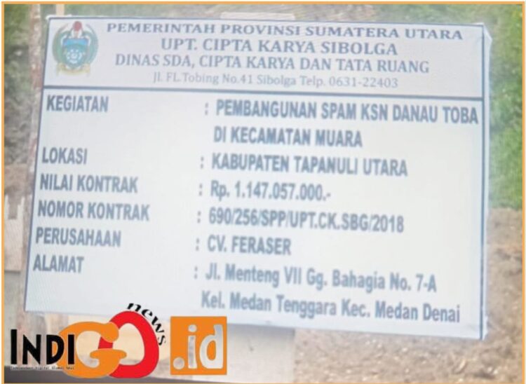 Proyek SPAM di Kecamatan Muara berbiaya Rp. 1.1 Miliar yang mangkrak, Kamis (11/7).
