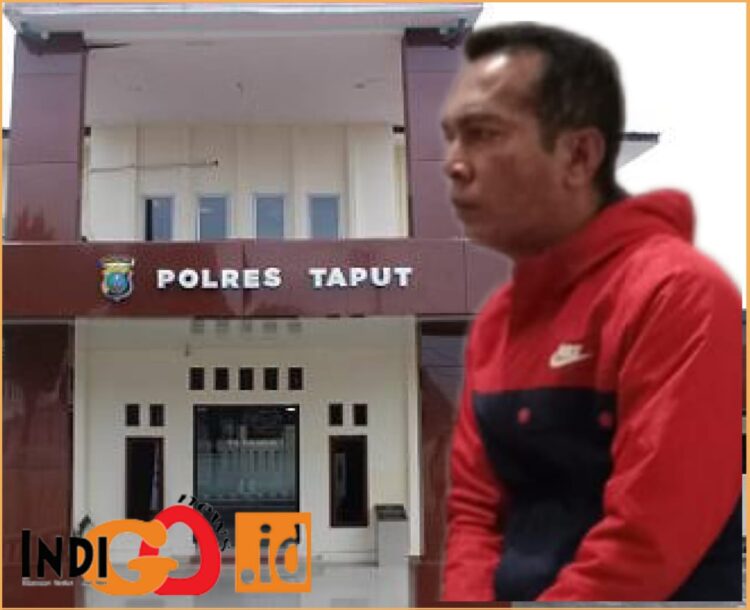 Gayus Harianto Tambunan saat diamankan di Polres Taput sebelum dilepaskan, Sabtu (20/7).