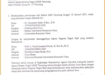 Surat rektor USU yang diduga awal diskriminatif kepada Prof. YLH, Senin (29/7).