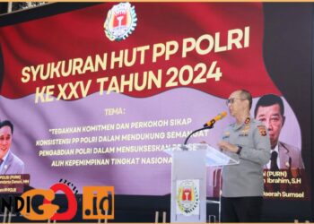 Kapolda Sumsel saat hadiri HUT PP Polri ke- 25, Selasa (30/7).