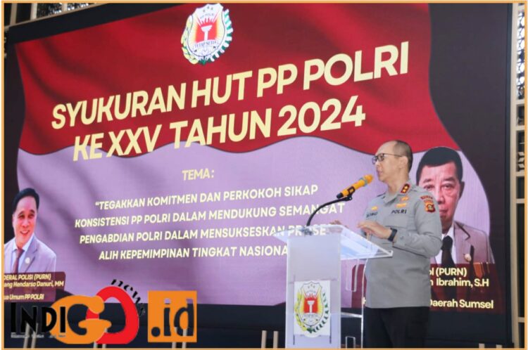 Kapolda Sumsel saat hadiri HUT PP Polri ke- 25, Selasa (30/7).