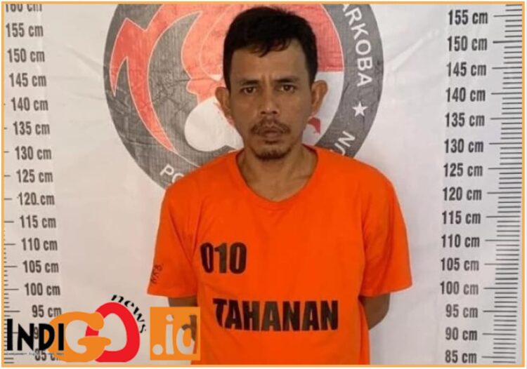 Syahrial Siregar saat diamankan di Mapolres Simalungun, Rabu (31/7).