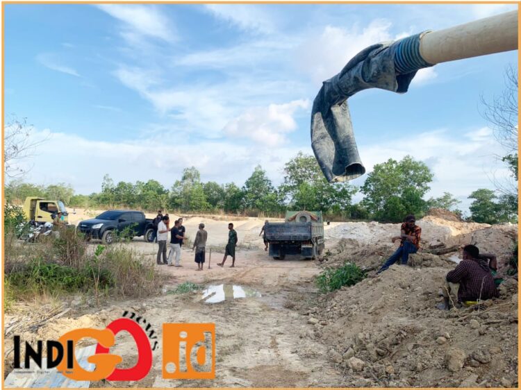 Tambang ilegal pasir yang diamankan Polres Bintan, Rabu (13/8).