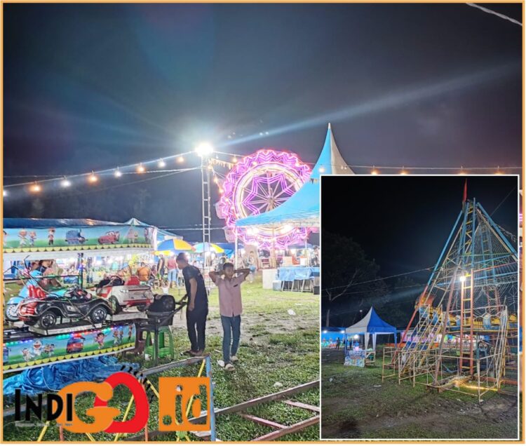 Kegiatan pasar malam yang merusak fasilitas umum, Selasa (10/9).