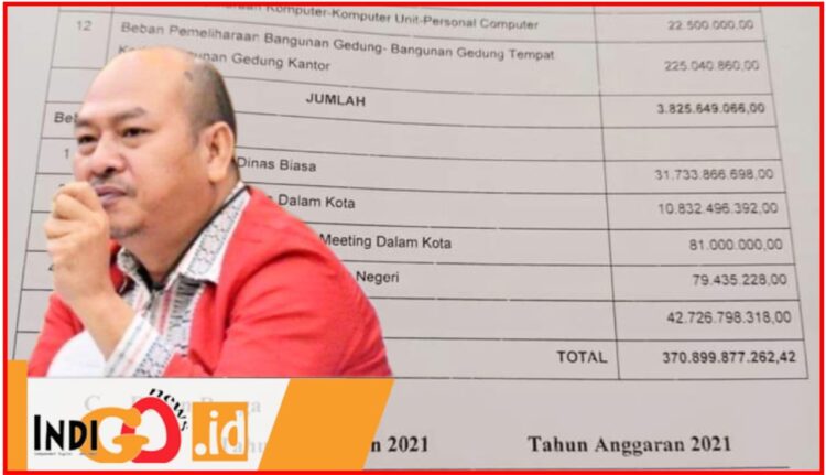 Mantan Bupati Taput, Nikson Nababan dan post anggaran APBD TA 2021 perjalanan Dinas mencapai Rp. 42 Miliar, Kamis (3/10).