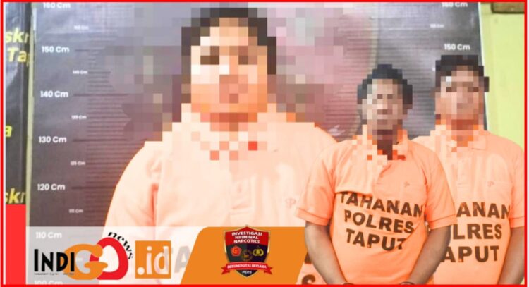 Tiga tersangka pelaku pengeroyokan saat diamankan di Polres Taput, Selasa (5/11).